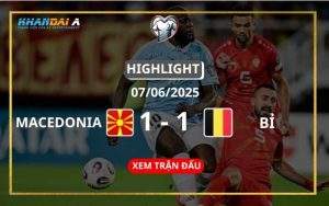 Highlight Bóng Đá North Macedonia Vs Bỉ 07/06/2025